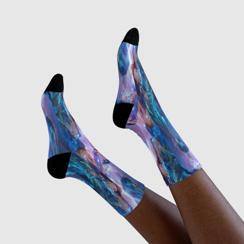 Azure Collection - Galaxy Blue Crew Socks